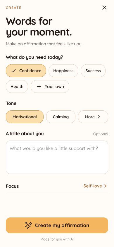 Create affirmations around a real goal