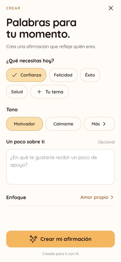 Crea afirmaciones para un objetivo real