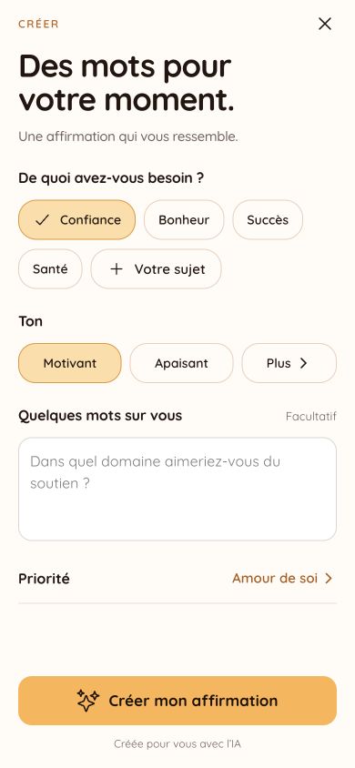 Créez des affirmations autour d’un objectif réel
