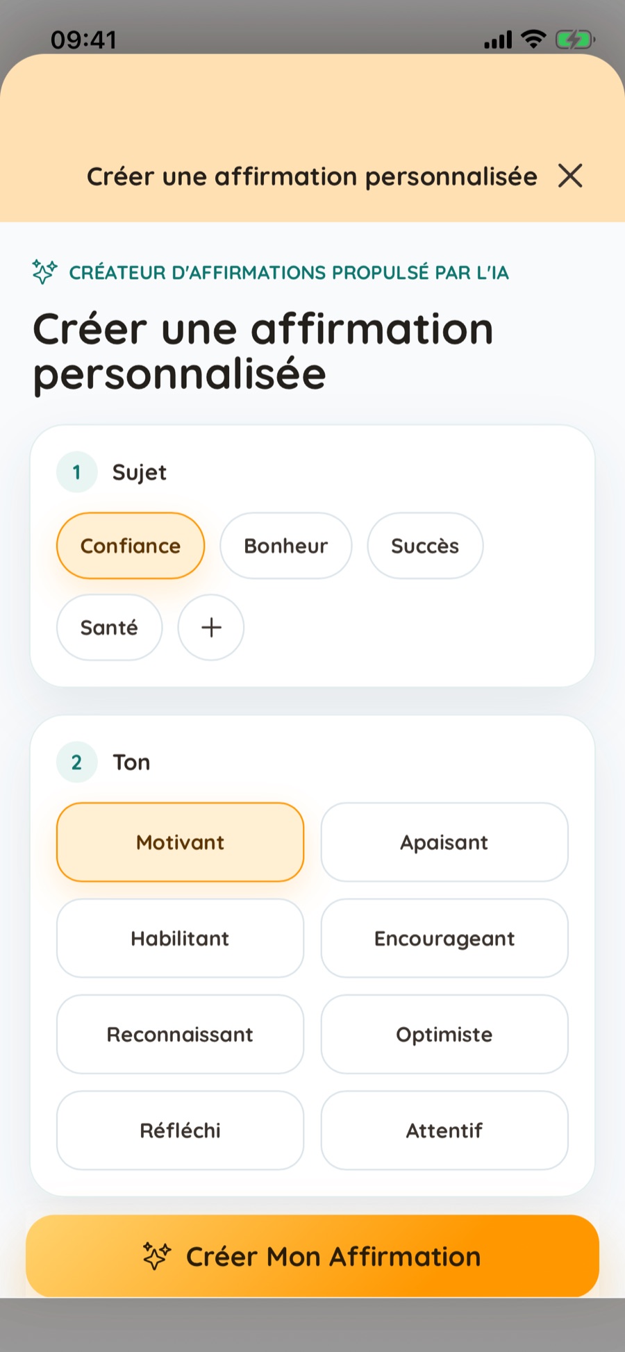 Créez des affirmations autour d’un objectif réel