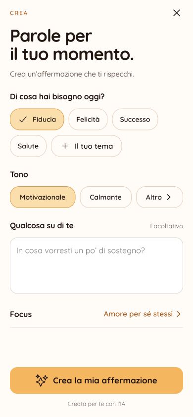 Crea affermazioni per un obiettivo reale