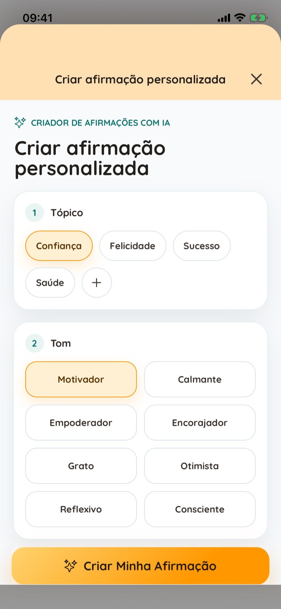 Crie afirmações para uma meta real